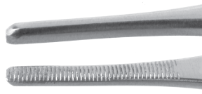 Adson Dressing Forceps - 1.3mm x 10mm Delicate Serrated Tip