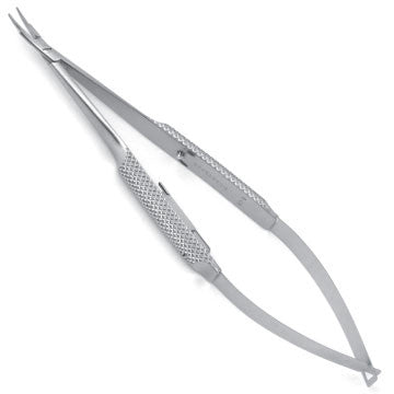 Barraquer Needle Holder - Curved Delicate Jaws With Lock Full View