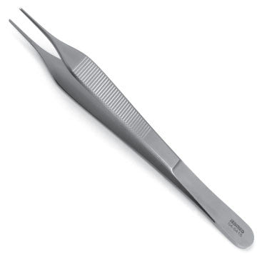 Adson Micro Forceps - 1mm x 14mm Delicate Serrated Tips Full View