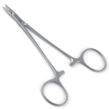 Derf Needle Holder - Straight, Heavy 13mm Serrated Jaws