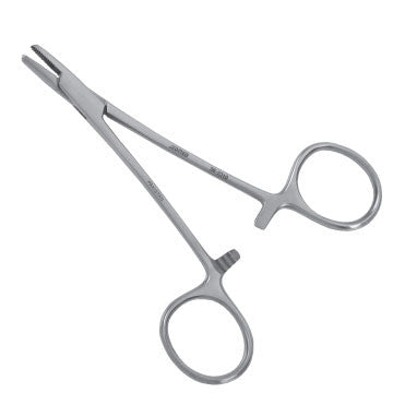 Derf Needle Holder - Straight, 10mm Serrated Jaws