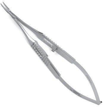 Castroviejo Micro Needle Holder - Curved, Fine 5mm Jaws