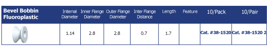 Bevel Bobbin Fluoroplastic